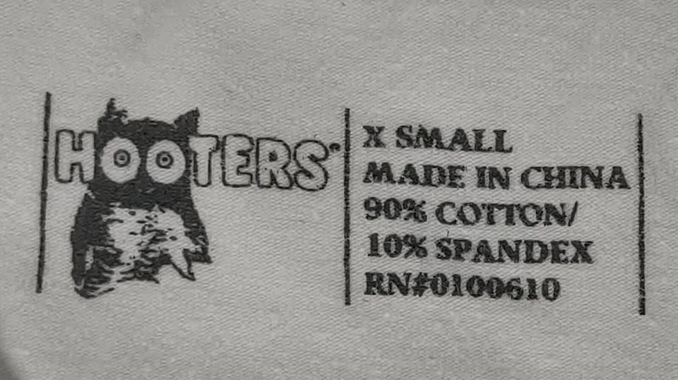 Hooters Northland Kansas City Girl Waitress Costume All White Tank Top Size XS - Image 3 of 4