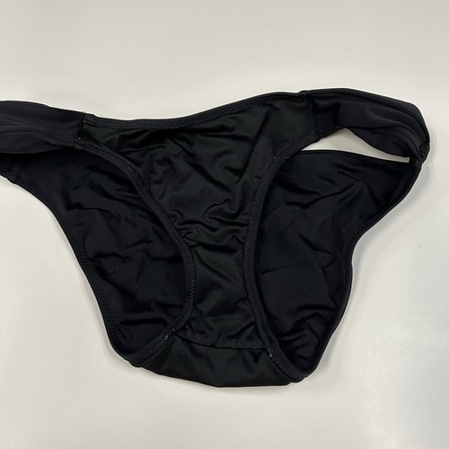 Y2K Victorias Secret Size Small Knockout Cheeky Bikini Bottoms Solid Black #1043 - Picture 3 of 6