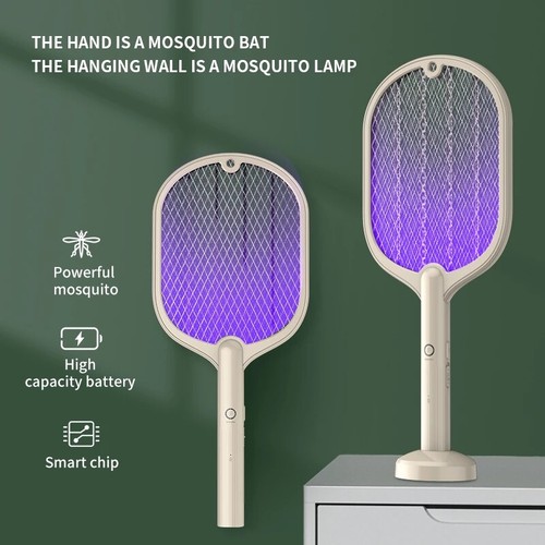 Multi-functional Electric Mosquito Swatter Racket Fly Killer Zapper USB Recharge - Picture 9 of 14