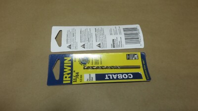 Irwin 11/64'' Cobalt Drill Bits 3016011 135* Split Point Hardened Steel 2pc