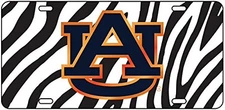 AU Auburn Tigers Laser Cut Zebra Striped License Plate / Car Tag Licensed NCAA