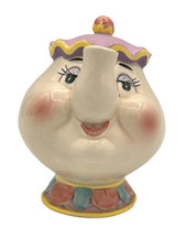 Vintage Disney Beauty  The Beast Mrs. Potts Teapot Ceramic Figurine 3.5"
