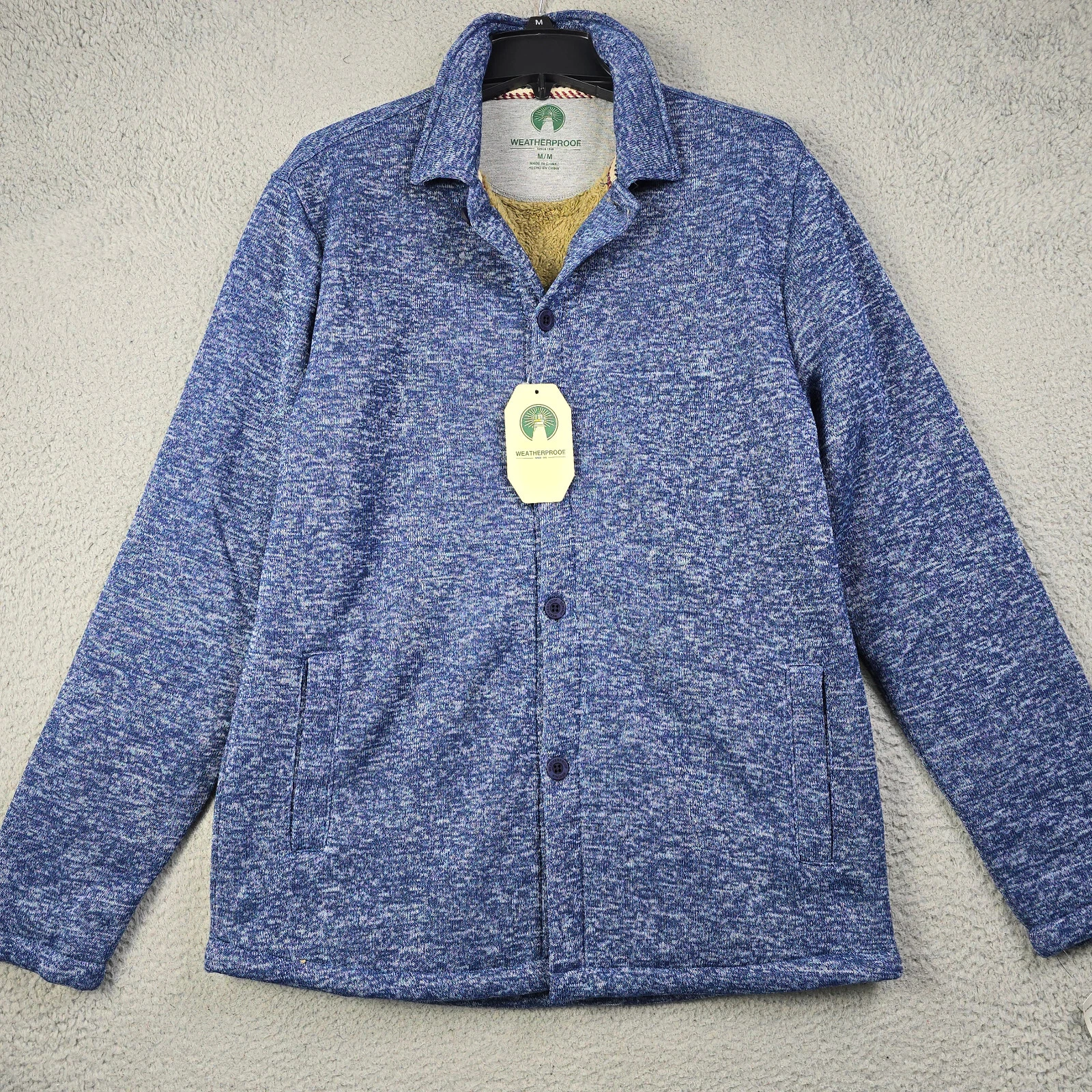 Weatherproof Sherpa Shirt Jacket Mens Medium Outside Fleece Shacket Button NWT - product detail image 3