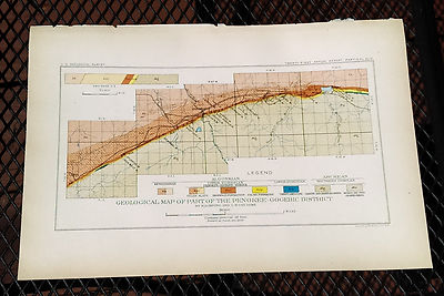 1899 USGS Geological Map of Penokee-Gogebic District R.D. Irving C.R. Van Hise
