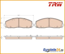 Brake Pad Set, Disc Brake TRW GDB1944 for Fiat Freemont
