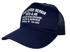 Blue River Repair Hat Cap Snap Back Blue Mesh Trucker Surprise NE Farming Mens