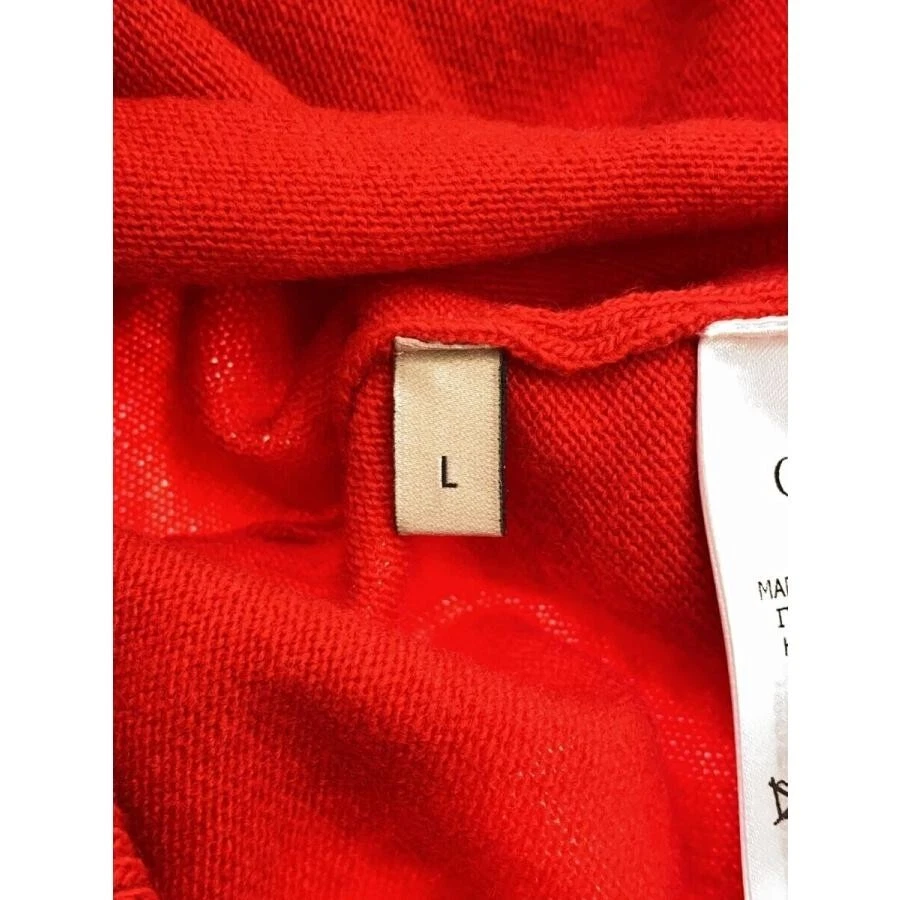 Felpa con cappuccio Gucci x Adidas 700446 logo ricamo lana maglia pullover rosso taglia: L