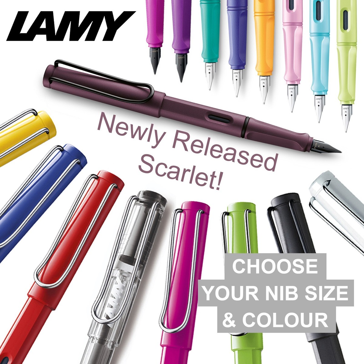 LAMY Safari Fountain Pen Classic All Colours Nib Sizes UK