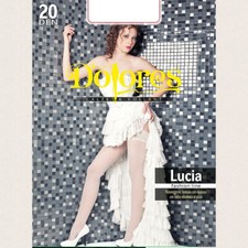 Dolores 'Lucia' mesh  silicone base stockings with a polka dot pattern 20 Den