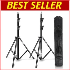 Adjustable Aluminum Light Stand with Spring Cushion - Perfect for photo shoots