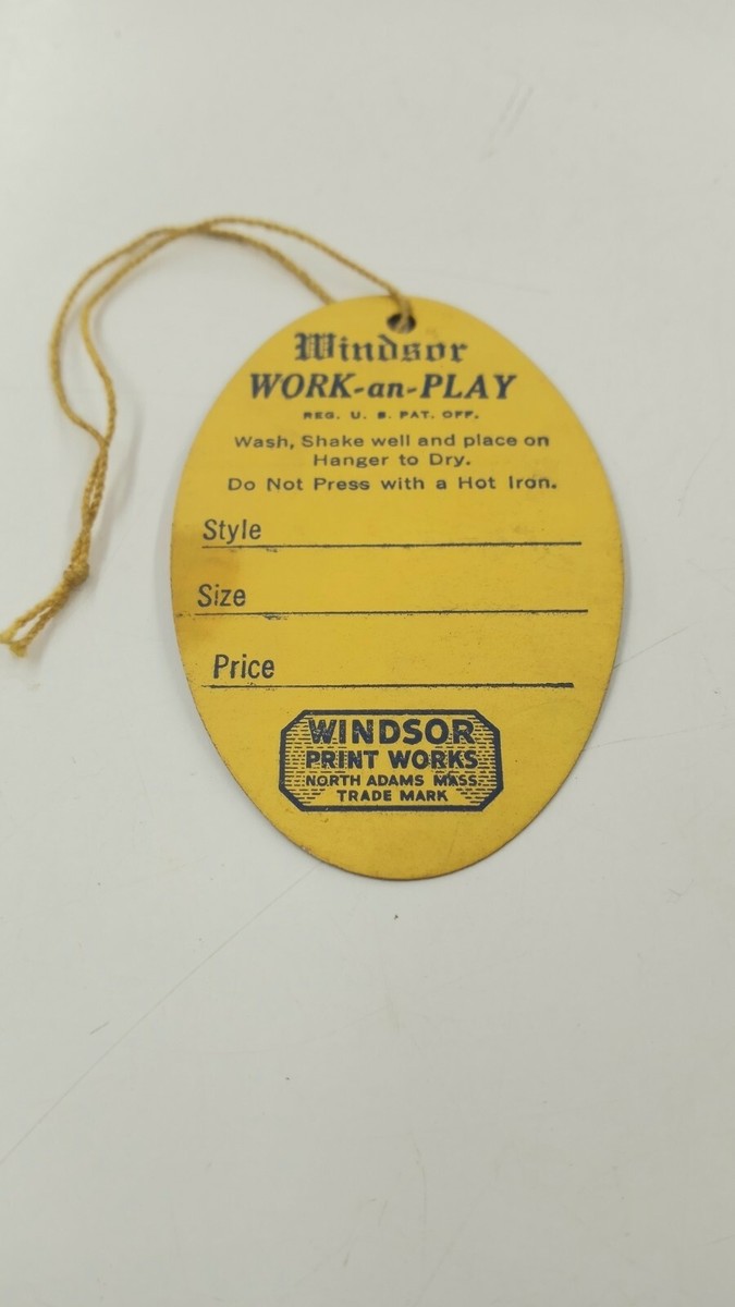 Vintage Windsor Clothing Tag | eBay