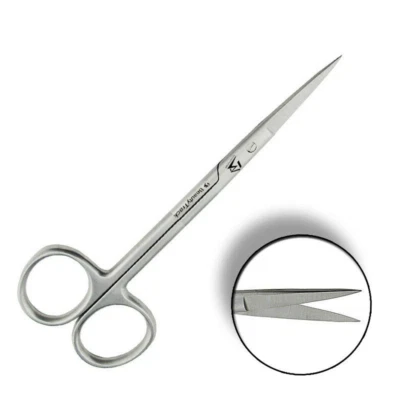 BEAUTYTRACK Scharfe feine Spitze Iris Gummi Schere - gerade chirurgische medizinische Zahnpinzette 11 cm