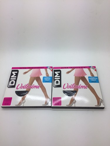 Lot De 2 Collants DIM Voilissime Taille 3 – Noir, Transparent, Neufs Avec étiquettes
