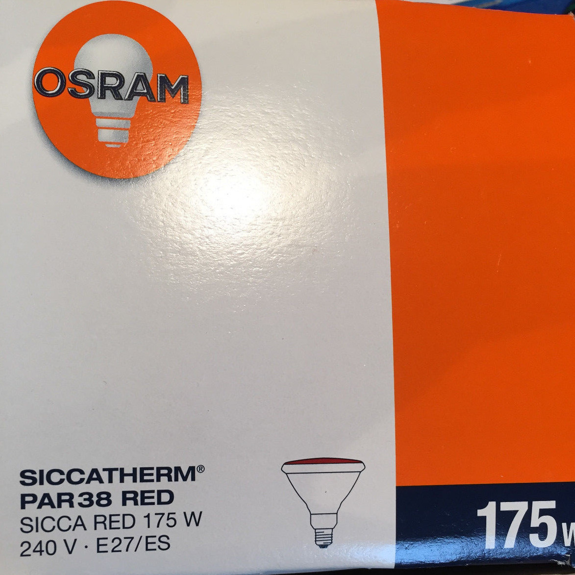 Osram Siccatherm Par 38 Red Ir 175W 240V E27 Heat Lamp Infrared Spotlight