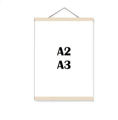 Magnetic Wood Photo Picture Frame A2 A3 40cm Poster Print Art Wooden Hanger - Image 1 of 4