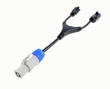 ProCraft 1' PowerCon Style Out Gray to 2 AC Female Edison Plugs Y Cable USA Made