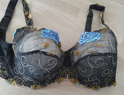 Eprise de Lise Charmel MAGICAL NIGHT Black/Blue Full Cup U/W Bra 44DD/E