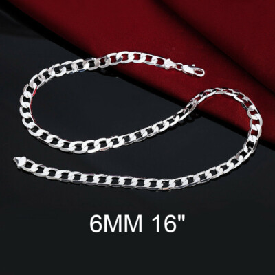 Silver Chain Solid 8mm Sterling Silver Filled Curb Chain Necklace – Classic Chunky Chain, Stunning Look Sterling Curb Chain - Foto 6