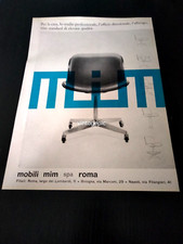 1963 MIM MOBILI SEDIA UFFICIO ROMA ITALIAN DESIGN VINTAGE AD PUB