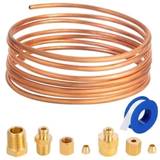 72'' Oil Pressure Gauge Tubing Kit Set of Copper Tube with1/4'' x1/8'' NPT1/8...