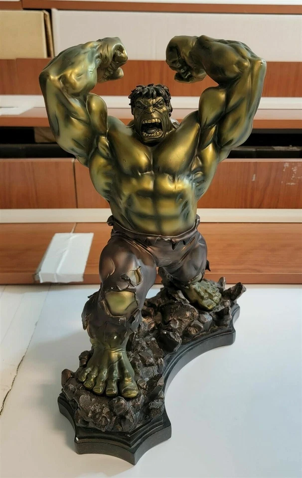 SIGNED By Randy BOWEN Incredible HULK STATUE FAUX BRONZE SIDESHOW Bust Avengers - Image 2 of 4