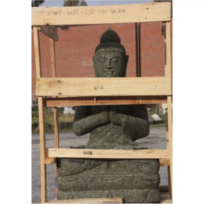 WUNDERSCHÖNER BUDDHA aus NATURSTEIN BASANIT NEU DEKO FROSTFEST ACST-SB-100ANA-2