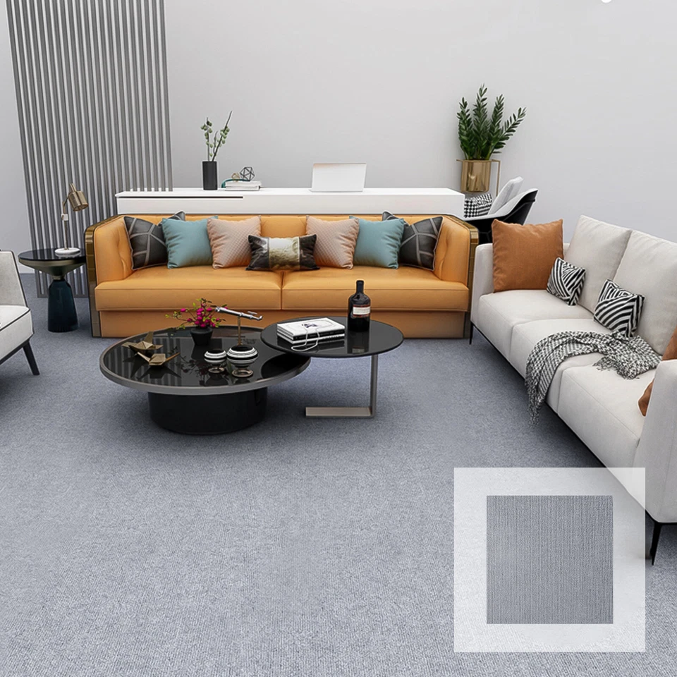 12/24/36pcs Self Adhesive Carpet Tiles Peel and Stick Floor Plank Mat Non-Slip - Image 2 of 4