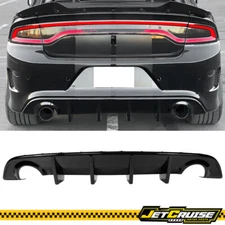 Fits 15-23 Dodge Charger SRT OE Style Rear Bumper Valance Diffuser Gloss Black