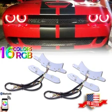 Smartphone RGB-W LED Headlight Halo Ring Circuit Board Kit For 15-up Challenger