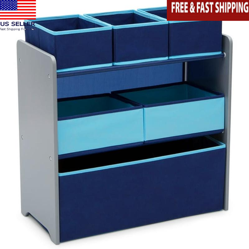 Toy Organizer Storage 6 Bins Reusable Stickers Indoor Solution Kids Room New