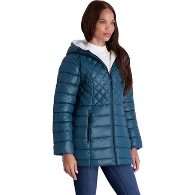 Steve Madden Women XL Glacier Shield Winter Puffer Coat SOFT Faux Fur Lining