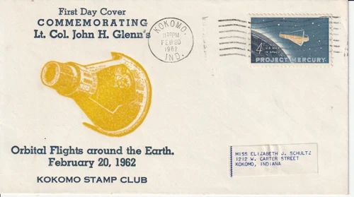 1193 4c Project Mercury February 20 1962 FDC First Day Kokomo Indiana