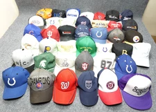 Hat Cap Lot Of 40 Bulk Mix Snap Strap Fit Stretch Logo Trucker Sport Outdoor 651