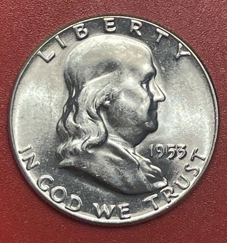 1953 P Franklin Silver Half Dollar, Choice/Gem Uncirculated.  Better Date.