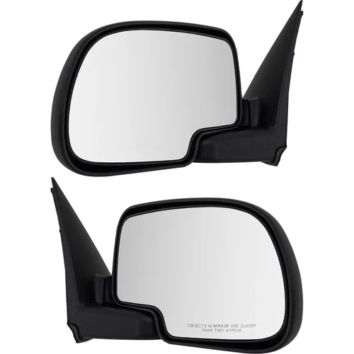 Mirrors Set For 1999-2006 Chevrolet Silverado 1500 Black Manual Glass Adjust