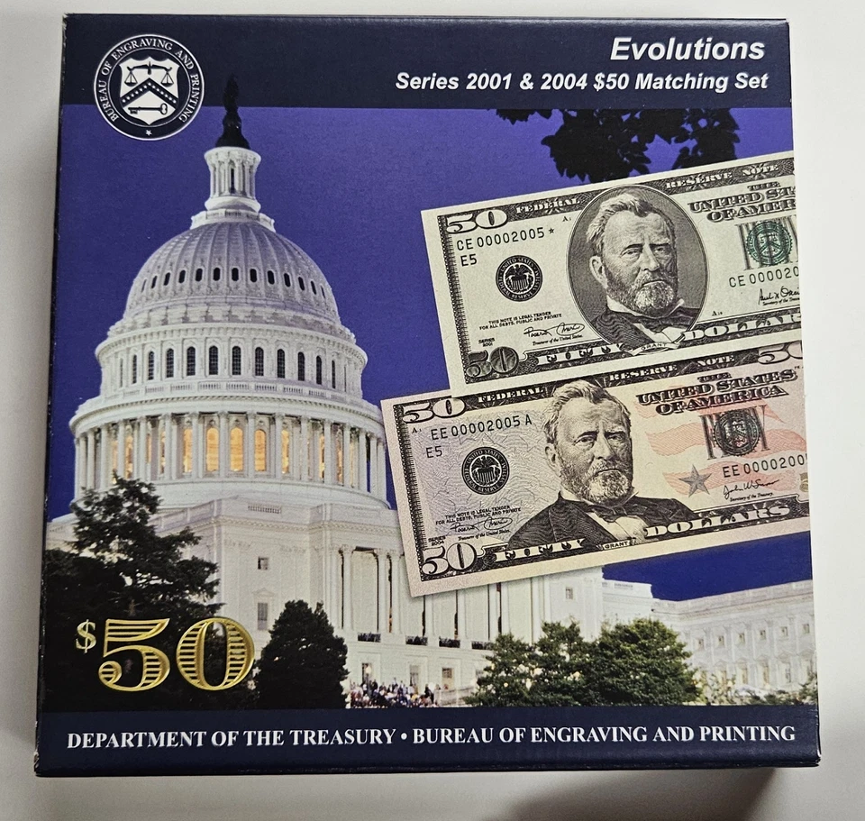 2001 / 2004 $50  Matching Serial Number Notes Evolutions Set  One is a Star Note - Image 2 of 4