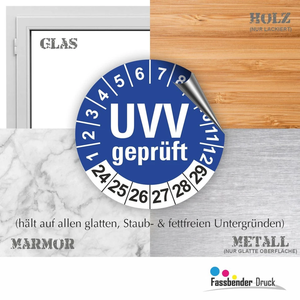 UVV geprüft Prüfplaketten BLAU Ø 20 I 30 I 40 mm DIN NORM I Wartungsetiketten - Bild 4 von 4