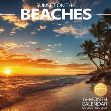 2026 Wall Calendar Planner Calendar - Sunset On The Beach Hangable Monthly Wa...