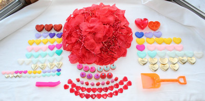 Sensory Bin Filler February Valentine Textures Colors Shapes 594 Pcs Montessori