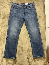 TK Axel Jeans Men 32x32 Slim Boot Cut Medium Wash Stretch Distressed