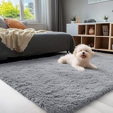 3x5 Machine Washable Small Bedside Rug, Soft Fluffy Shaggy Rugs for Living