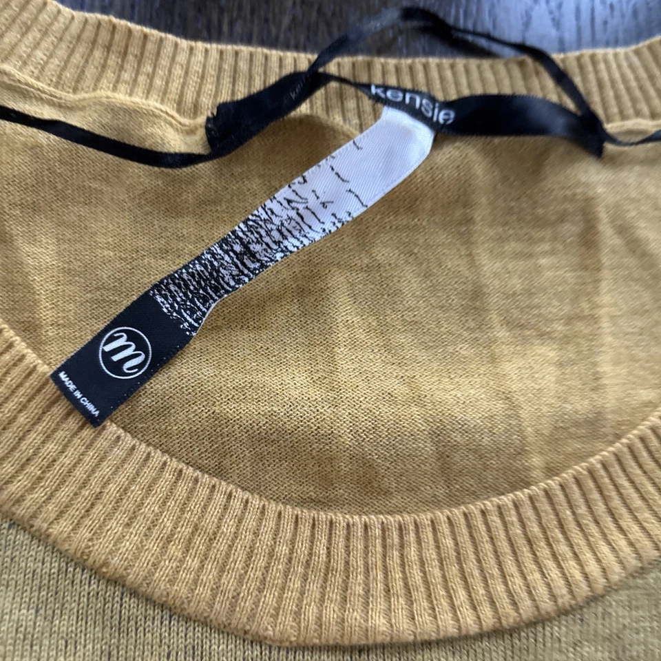 Suéter Kensie Gris Búho en Peso Ligero Amarillo Dorado - Talla M Mediano Halloween Foto 4 de 4