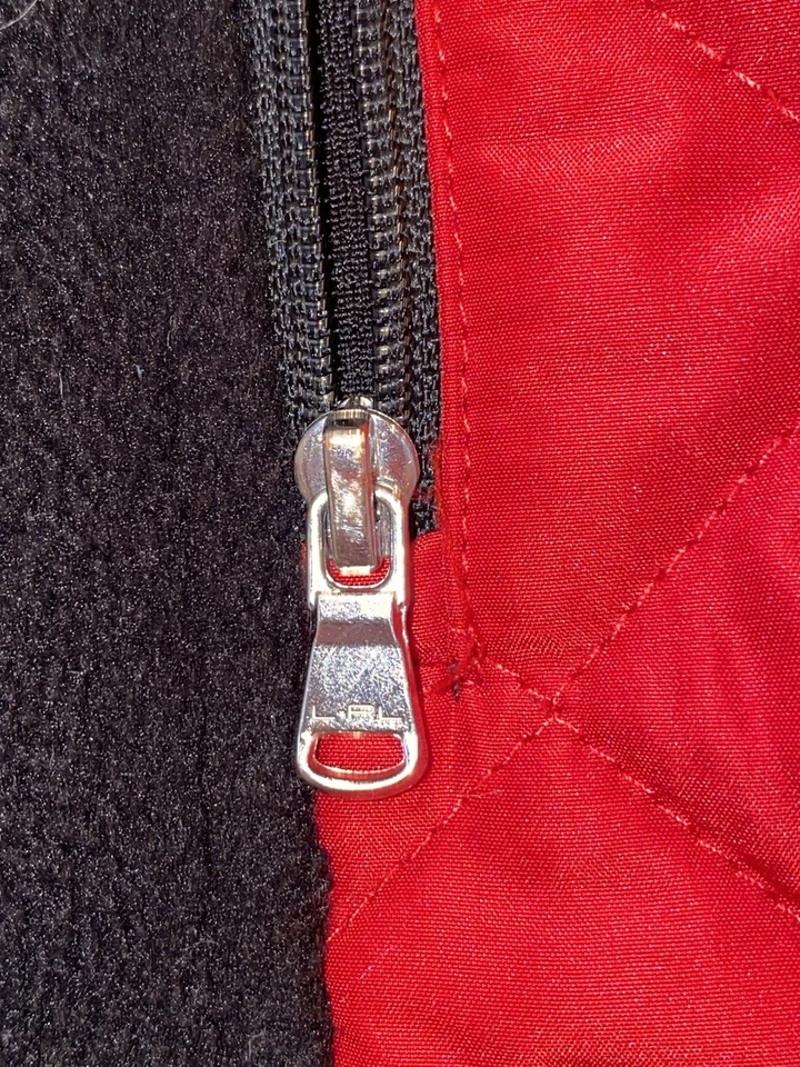 Chaqueta acolchada con cremallera L-RL Active Ralph Lauren para mujer mediana negra polar/roja Foto 4 de 4