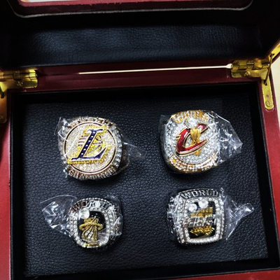#ad Lebron James Championship Rings Set with Wooden Box 2012 2013 2016 2020 $56.00
