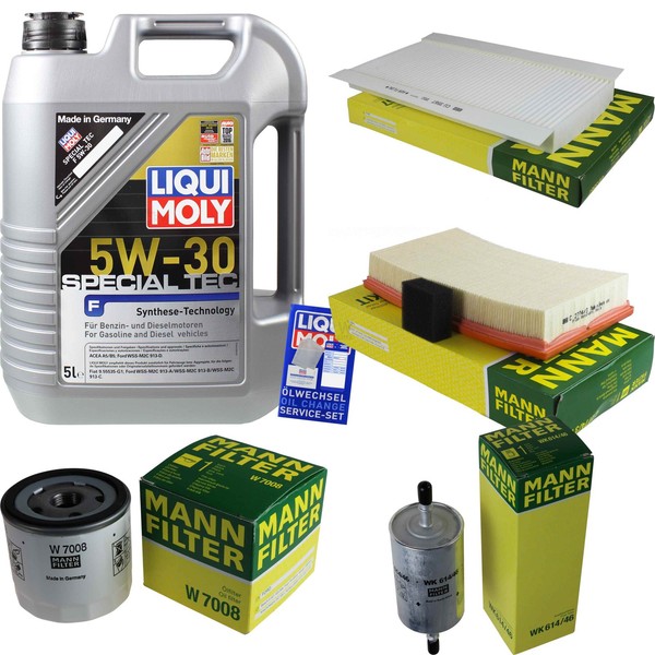Mann Inspektionspaket 5L Liqui Moly Special Tec 5W-30 FüR Ford Focus 1.6 16V 1.4-image