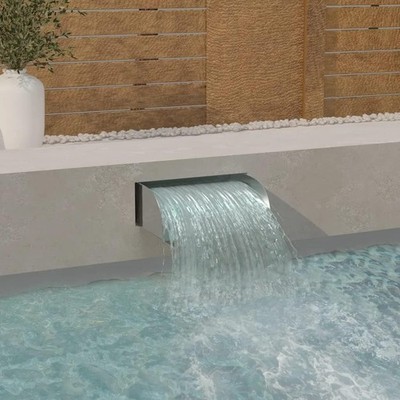 vidaXL Waterfall Silver Stainless Steel 304 Medium Decorative Inlays