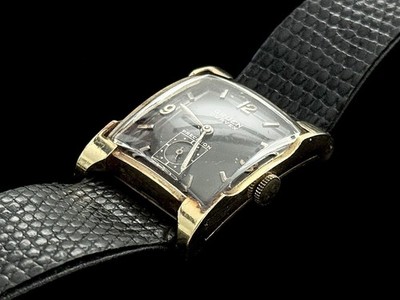 Vintage Gruen Curvex 14k Solid Gold 24mm Runs Art Deco MCM VTG