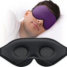 MABAO Sleep Mask for Side Sleeper, Eye Sleeping Women Dark Purple 