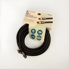 UTILITECH 15ft RG6 Coaxial Quad-Shield Cable, Black