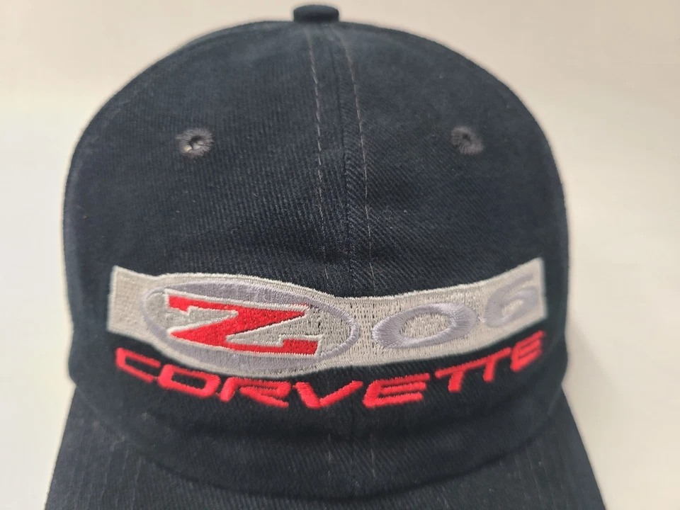 Youth Corvette Z06 可调帽子棉质休闲赛车爸爸男孩黑色 — 第 4/4 张图片